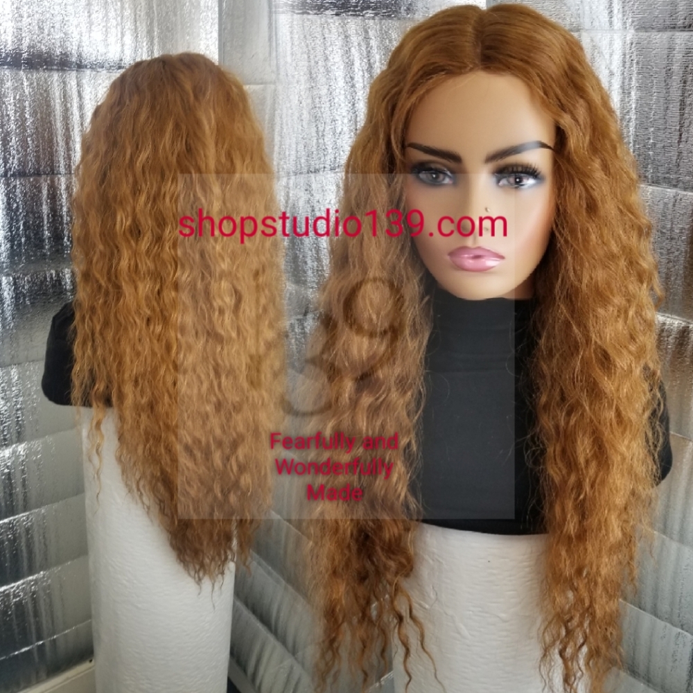 Human hair water wave non lace wig
